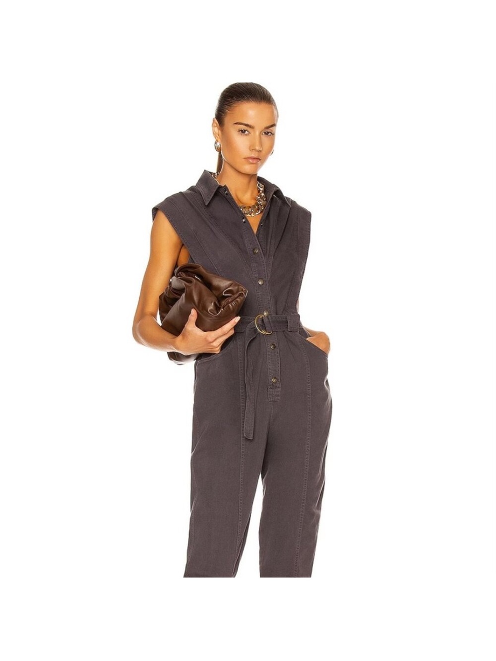 NWT Noam hanoch lanux jumpsuit charcoal small - Picture 2 of 10
